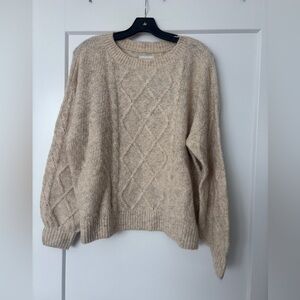 Lucky Brand cozy cream knit sweater size Large